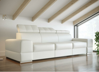 Design xxl Couchen Sofa 4 - Sitzer Couch Leder Polster Weiß Luxus Sofa Viersitz